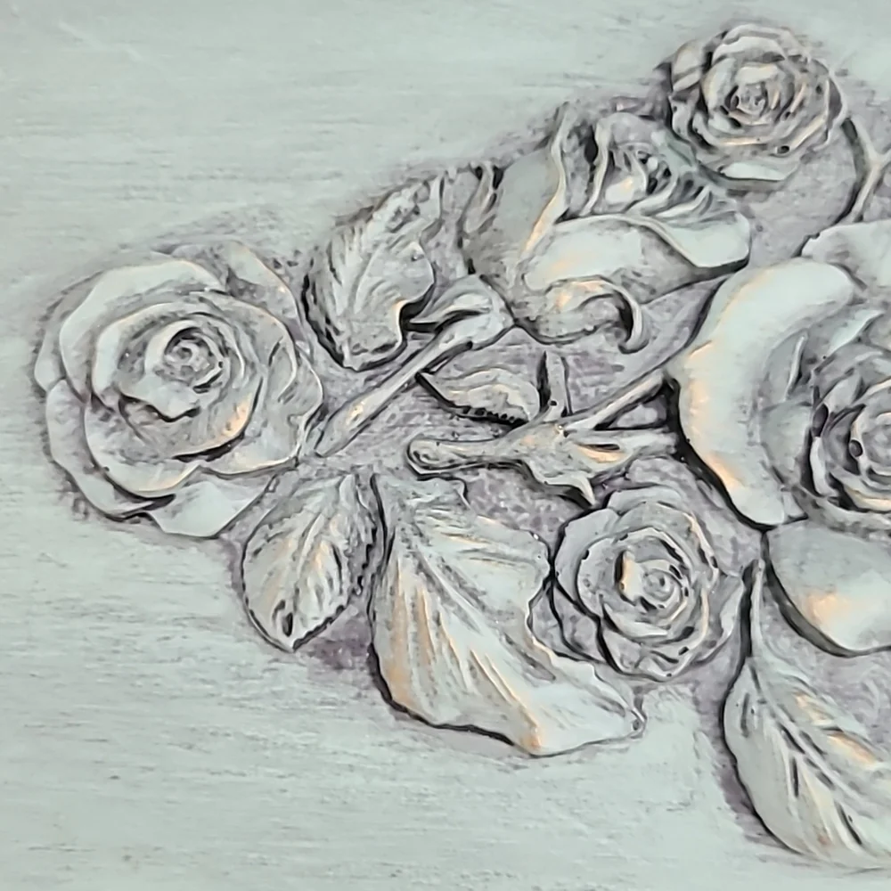 Handcrafted & Decorated Rose Covered WOODEN BOX.